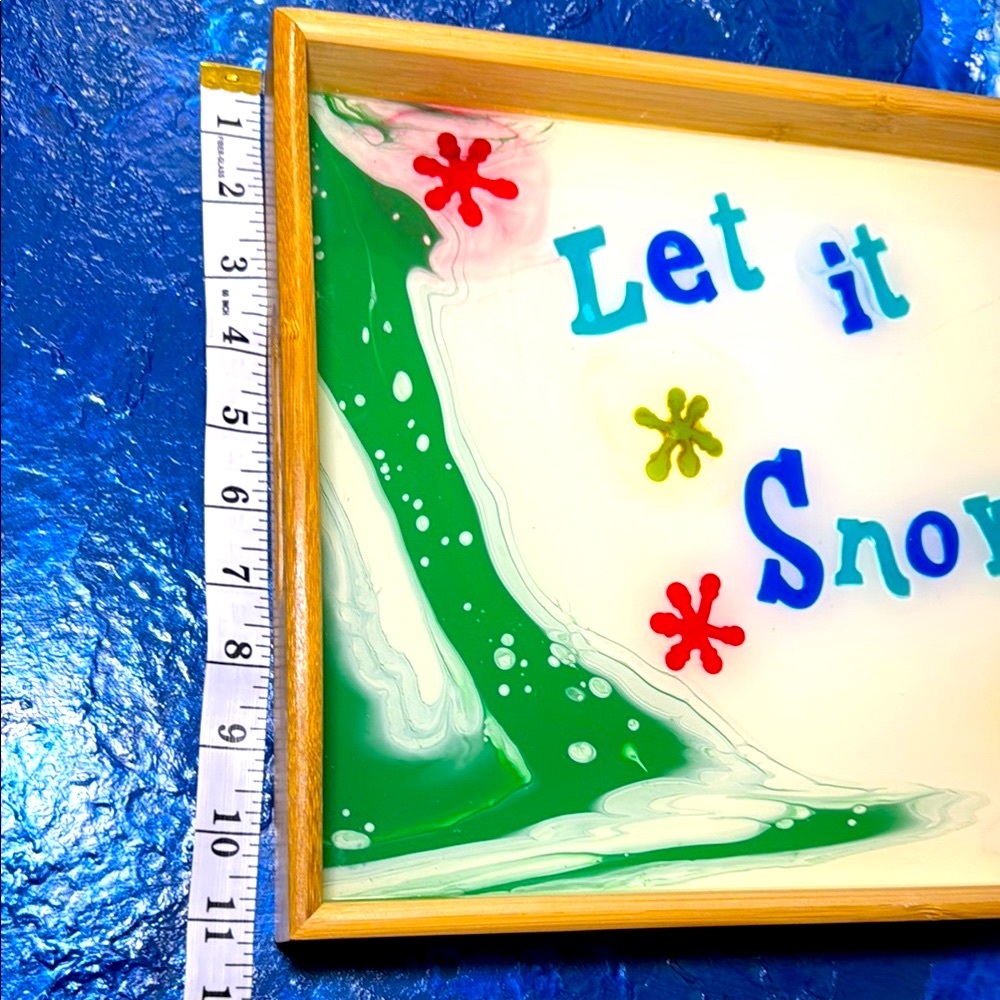 LG. SERVING TRAY Let it Snow' Design solid with handles - Picture 5 of 9